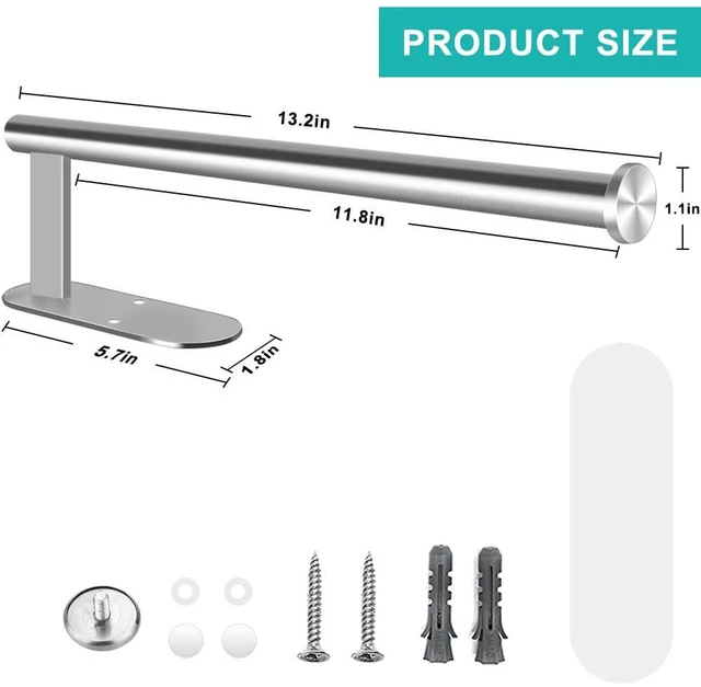 Alt view image 6 of 6 - MGahyi Paper Towel Holder Under Cabinet Wall Mount, Silver