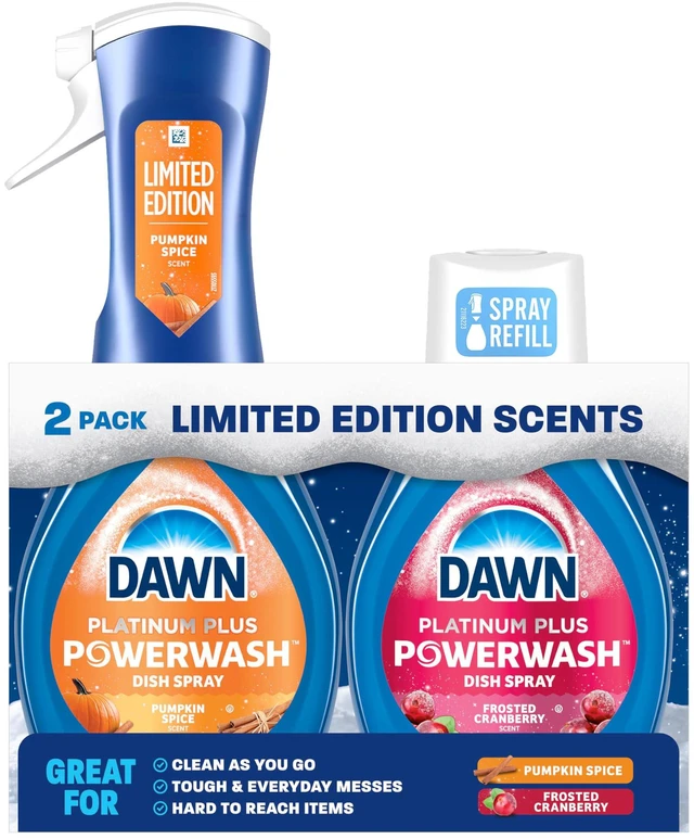 Main image of Dawn Powerwash Spray Dish Soap, Pumpkin Spice + Frosted Cranberry, 1 Starter Kit + 1 Refill, 2x16 Fl Oz