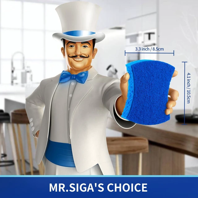 Alt view image 6 of 6 - MR.SIGA Non-Scratch Cellulose Scrub Sponge Dual-Sided Dish Sponge 12 Pack