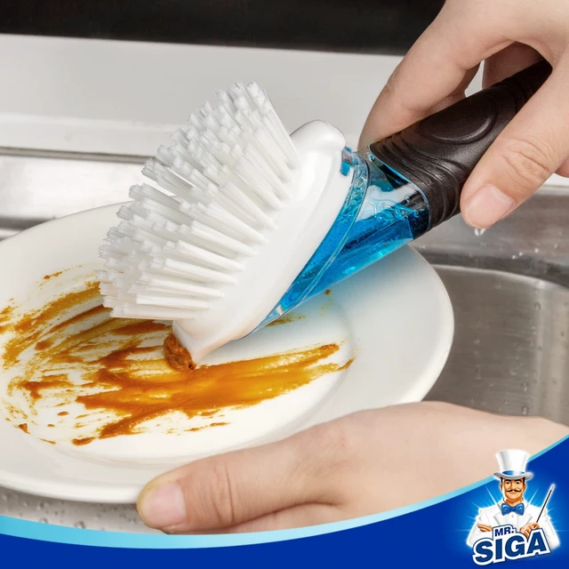 Alt view image 2 of 6 - MR.SIGA Soap Dispensing Dish Brush, Kitchen Brush for Pot Pan Sink Cleaning