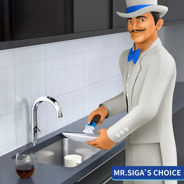 Alt view image 3 of 6 - MR.SIGA Soap Dispensing Dish Brush, Kitchen Brush for Pot Pan Sink Cleaning