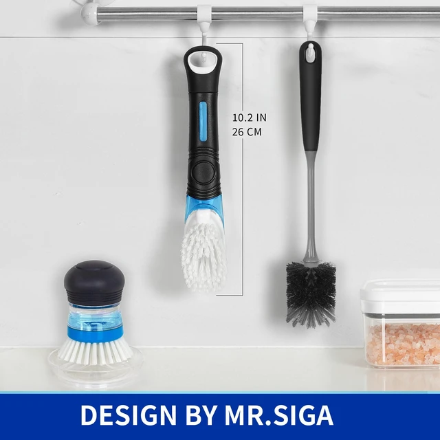 Alt view image 4 of 6 - MR.SIGA Soap Dispensing Dish Brush, Kitchen Brush for Pot Pan Sink Cleaning