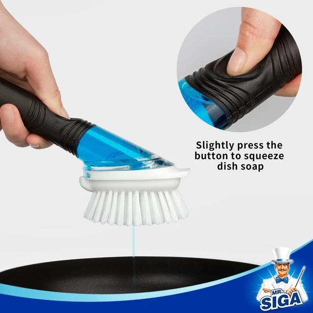 Alt view image 6 of 6 - MR.SIGA Soap Dispensing Dish Brush, Kitchen Brush for Pot Pan Sink Cleaning