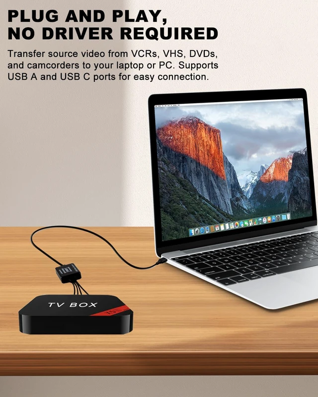 Alt view image 4 of 6 - Oassuose VHS to Digital Converter with USB-A/USB-C, 1080P Video Capture Card