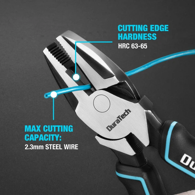 Alt view image 4 of 7 - Duratech 8" High Leverage Linesman Pliers with Side Cutter