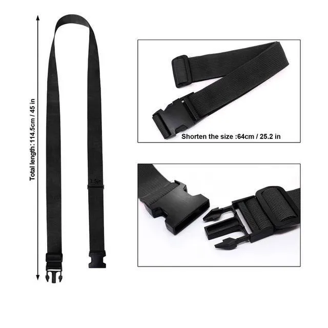 Alt view image 3 of 6 - Luggage Straps for Suitcases, Travel Belt Multiple Connector, 2 Pack Black