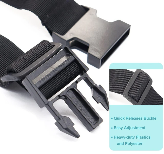Alt view image 6 of 6 - Luggage Straps for Suitcases, Travel Belt Multiple Connector, 2 Pack Black
