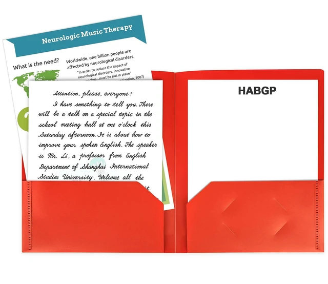 Alt view image 2 of 7 - HABGP 6-Color Heavy Duty Plastic Folders with Pockets, Two-Pocket