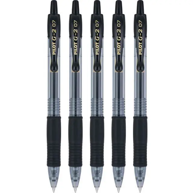 Alt view image 3 of 6 - Pilot G2 Fine Point 0.7mm Gel Pens, Black Ink, 5-Pack