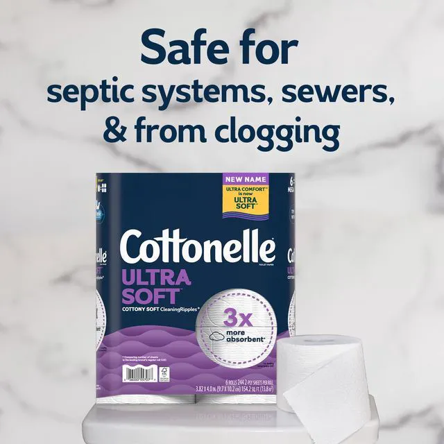 Alt view image 6 of 6 - Cottonelle Ultra Soft Toilet Paper, 4 Mega Rolls = 16 Regular Rolls, Packaging May Vary