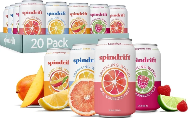 Main image of Spindrift Sparkling Water 4 Flavor Variety Pack, Real Squeezed Fruit, 12 Fl Oz (Pack of 20)