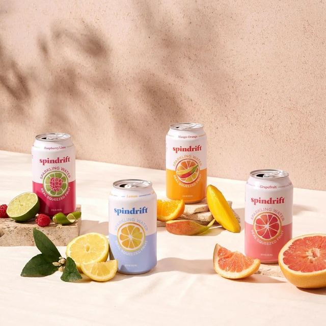 Alt view image 3 of 6 - Spindrift Sparkling Water 4 Flavor Variety Pack, Real Squeezed Fruit, 12 Fl Oz (Pack of 20)