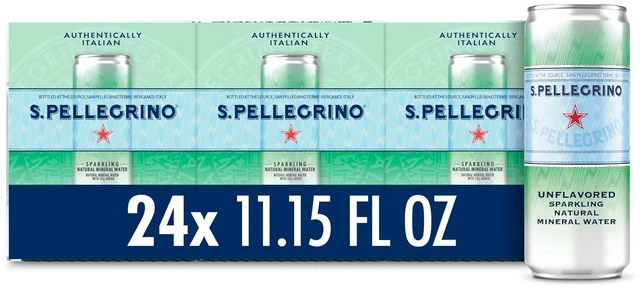 Main image of S.Pellegrino Sparkling Natural Mineral Water Unflavored, 11.15 Fl Oz (Pack of 24)