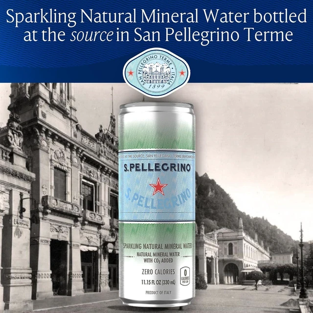 Alt view image 5 of 6 - S.Pellegrino Sparkling Natural Mineral Water Unflavored, 11.15 Fl Oz (Pack of 24)