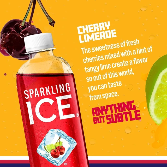 Alt view image 6 of 6 - Sparkling Ice Cherry Limeade Sparkling Water Zero Sugar with Vitamins and Antioxidants Low Calorie Beverage 17 fl oz Bottles (Pack of 12)