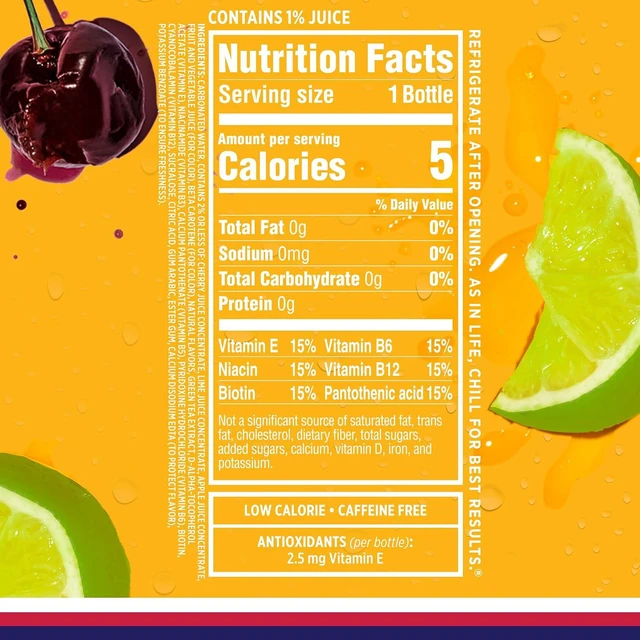 Alt view image 2 of 6 - Sparkling Ice Cherry Limeade Sparkling Water Zero Sugar with Vitamins and Antioxidants Low Calorie Beverage 17 fl oz Bottles (Pack of 12)