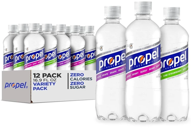 Main image of Propel 16.9Fl Oz (Pack of 12) 3 Flavor Variety Pack, Zero Calorie Sports Drinking Water with Electrolytes and Vitamins C&E