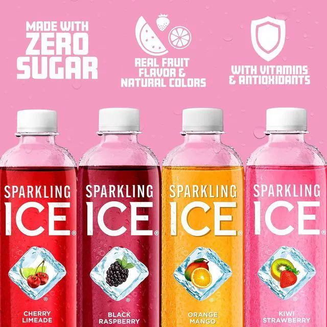 Alt view image 5 of 6 - Sparkling Ice Purple Variety Pack Zero Sugar Flavored Water with Vitamins and Antioxidants, 17fl oz,12Count (Black Raspberry,Cherry Limeade,Orange Mango,Kiwi Strawberry)