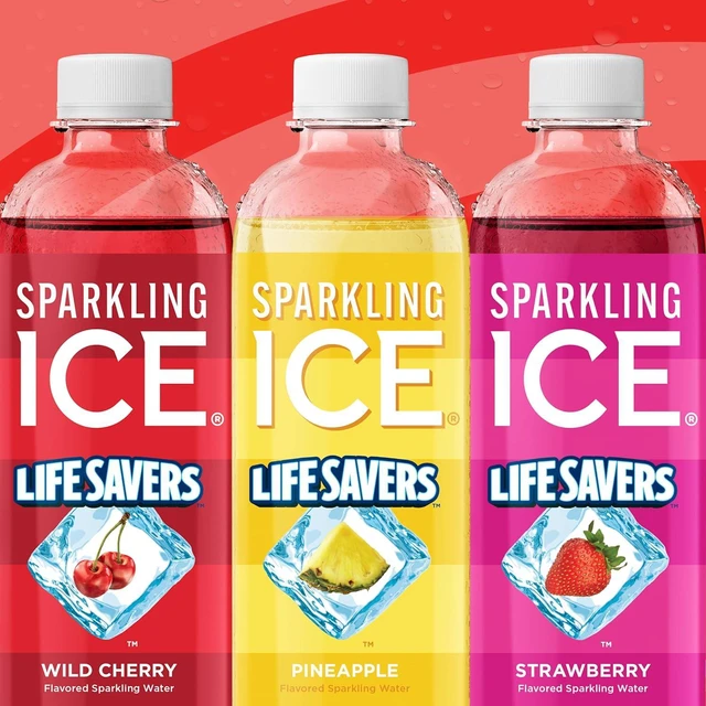 Alt view image 6 of 7 - Sparkling Ice LIFESAVERS Wild Cherry Zero Sugar Flavored Sparkling Water, with Vitamins and Antioxidants, No Artificial Dyes, Low Calorie, 17 fl oz Bottles (Pack of 12)