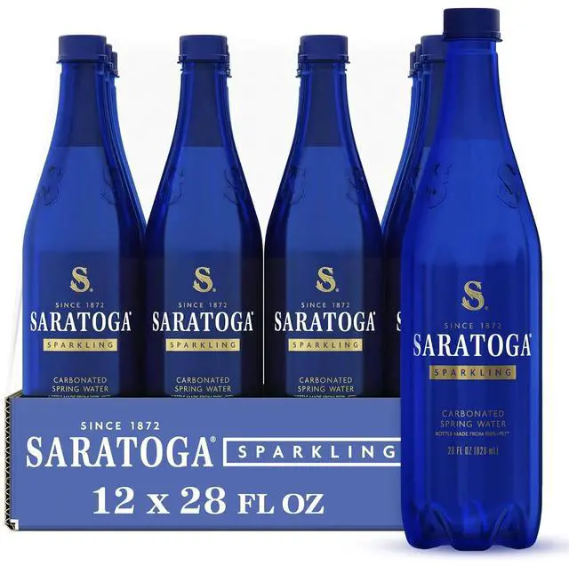 Main image of Saratoga Sparkling Spring Water, 12-Pack, 28 Fl Oz, Recycled PET Plastic Bottles