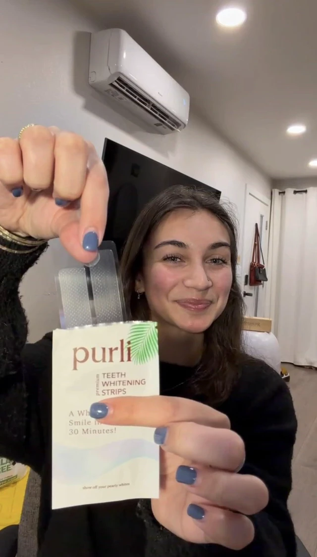 Alt view image 3 of 6 - Purli Professional Whitening Strips 9-Day Treatment, Natural Coconut Oil, for Sensitive People, Gum & Enamel Safe, Dry Strip