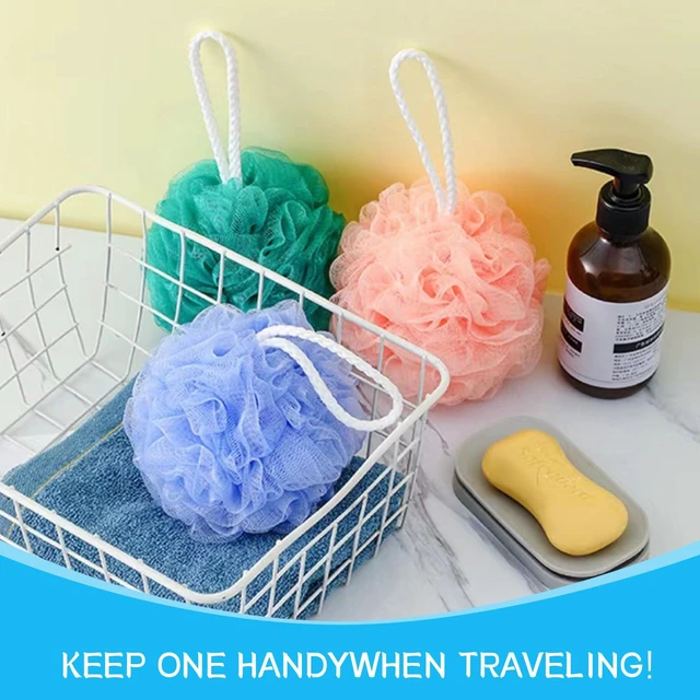 Alt view image 6 of 7 - Mesh Loofah Body Scrubber Puff Pack 50g, Exfoliate, Cleanse, Soothe Skin, 4 Colors