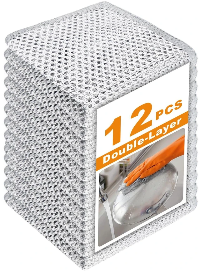 Main image of 12 Pcs 3-Layer Metal Dish Cloth 7.87" x 7.87"