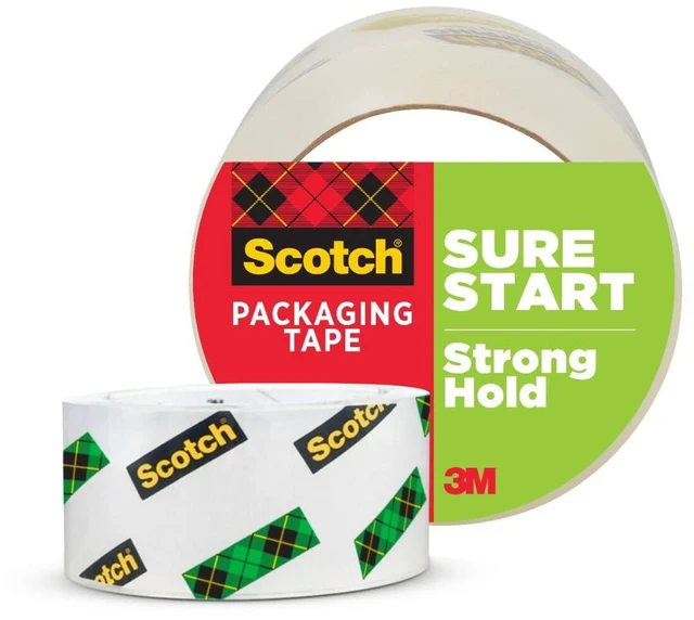 Main image of Scotch Sure Start Shipping Packaging Tape, 1.88"x54.6yd, 3" Core, Clear, 1 Roll (345)