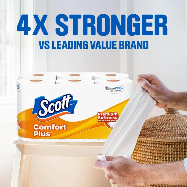 Alt view image 5 of 6 - Scott ComfortPlus Toilet Paper, 48 Triple Rolls, 231 Sheets per Roll, Septic-Safe, 1-Ply