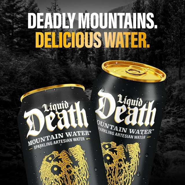 Alt view image 5 of 6 - Liquid Death Sparkling Mountain Water, 12Fl Oz (Pack of 12), Real Mountain Source, Ice-Cold Cans, Infinitely Recyclable