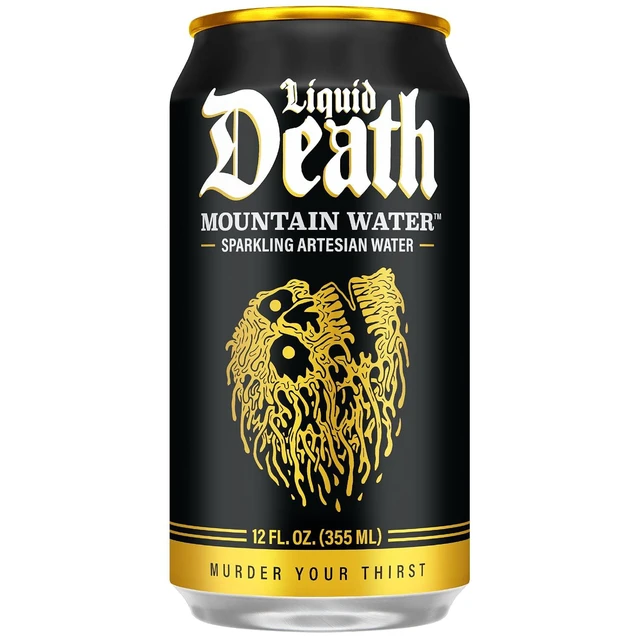 Alt view image 2 of 6 - Liquid Death Sparkling Mountain Water, 12Fl Oz (Pack of 12), Real Mountain Source, Ice-Cold Cans, Infinitely Recyclable