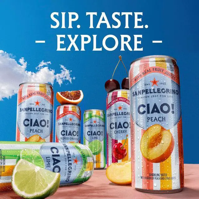 Alt view image 6 of 6 - Sanpellegrino CIAO Peach Sparkling Water, Real Fruit Juice, 24 Pack