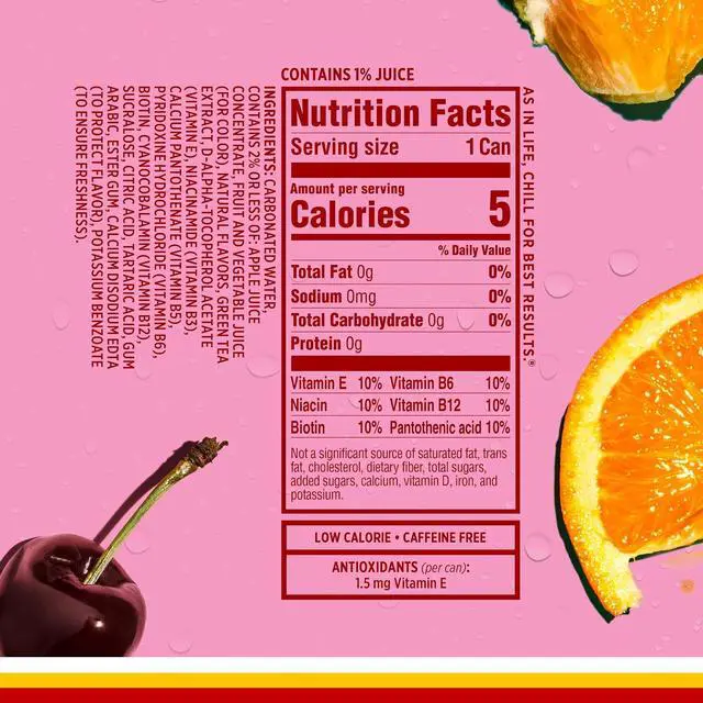 Alt view image 4 of 5 - Sparkling Ice Fruit Punch Sparkling Water Zero Sugar, 7.5 fl oz Mini Cans (Pack of 10) with Antioxidants and Vitamins