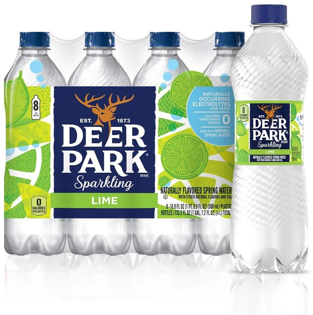 Main image of 9fl oz Deer Park Sparkling Water Zesty Lime (Pack of 8)