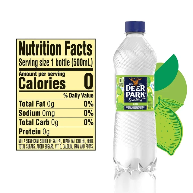 Alt view image 4 of 4 - 9fl oz Deer Park Sparkling Water Zesty Lime (Pack of 8)