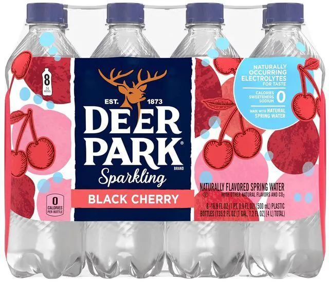 Main image of Deer Park Sparkling Water, Black Cherry, 16.91fl oz, Pack of 8