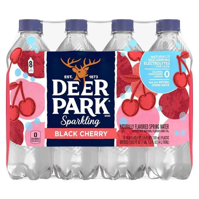 Alt view image 2 of 6 - Deer Park Sparkling Water, Black Cherry, 16.91fl oz, Pack of 8