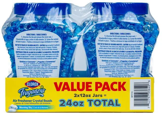 Alt view image 2 of 5 - Clorox Fraganzia Air Freshener Twin Pack Beads, Morning Sky Scent, 24 Fl Oz
