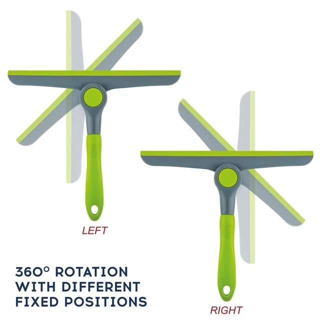 Alt view image 6 of 6 - DSV Standard 10" Heavy Duty Handheld Window Cleaning Squeegee for Glass Doors, Windows, Car Windshields, Green, Grey