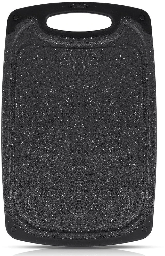 Main image of 5" x 7.7" Plastic Cutting Board, Natural Food Grade, BPA Free, Non-Slip with Juice Groove, Dishwasher Safe, Double-Sided, Dark Grey