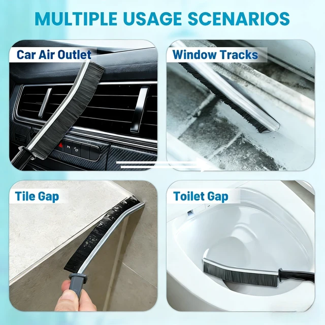Alt view image 5 of 7 - 15Pcs Crevice Cleaning Brush Set, Hard Bristle Scrub Brushes for Deep Cleaning Gap, Window Groove, Sliding Door Sill, Tile Lines, Shutter Corner, Sink, Teapot, Bottle
