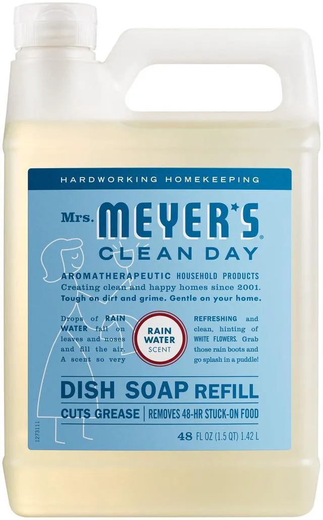 Main image of Mrs. Meyer's Clean Day Liquid Dish Soap Refill Rain Water 48fl oz