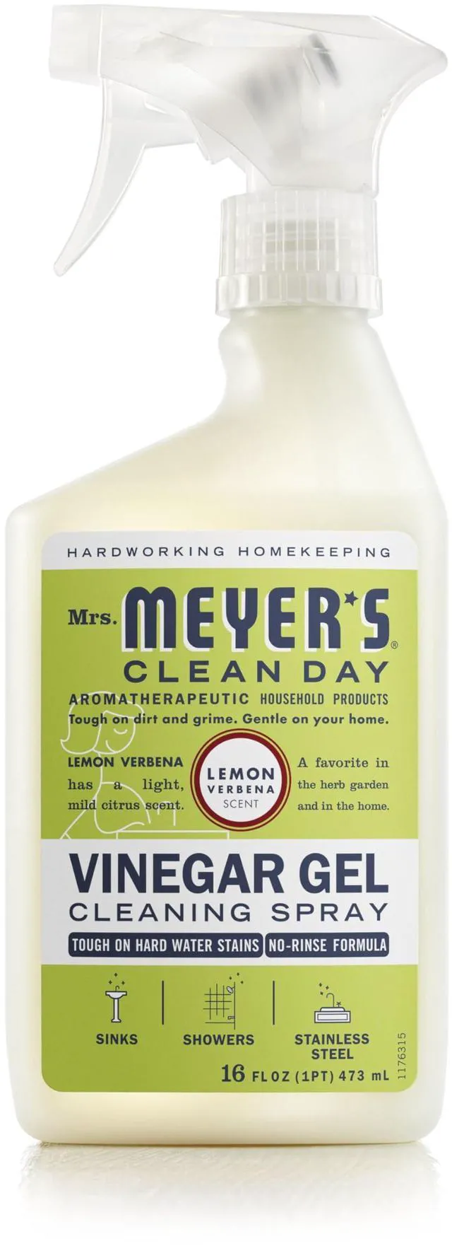 Main image of Mrs. Meyer's Clean Day Vinegar Gel Cleaning Spray, Lemon Verbena, 16 fl oz