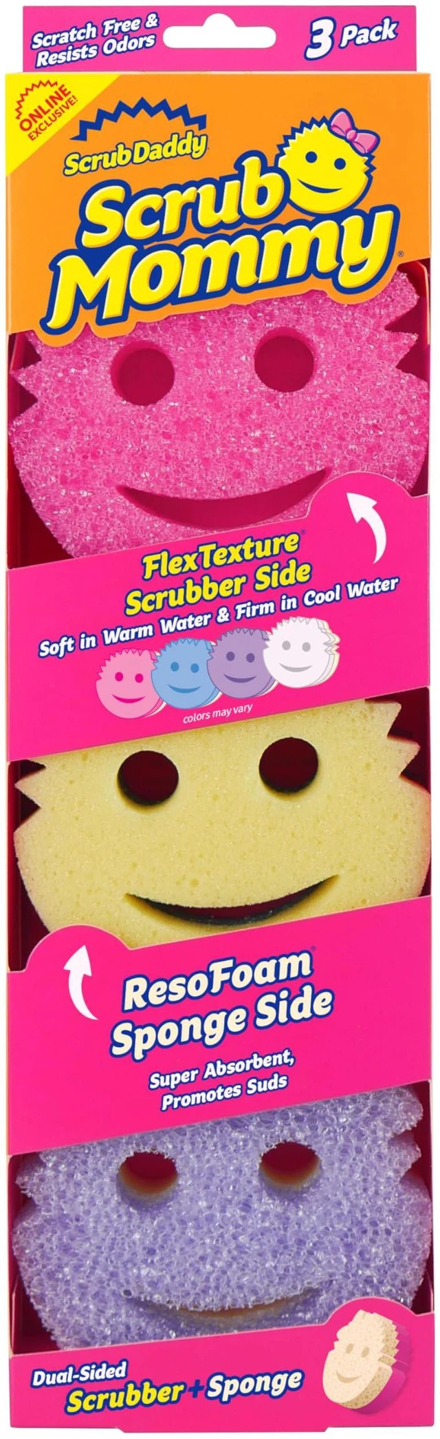 Main image of Scrub Mommy Kitchen Sponges - Dual-Sided Non-Scratch Dish Sponges for Multi-Surface Cleaning, 3 Count