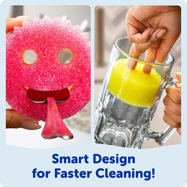 Alt view image 2 of 6 - Scrub Mommy Kitchen Sponges - Dual-Sided Non-Scratch Dish Sponges for Multi-Surface Cleaning, 3 Count