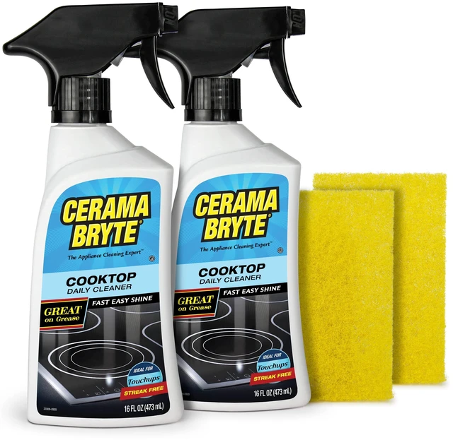Main image of Cerama Bryte Daily Cooktop Cleaner 16oz & 2 Cleaning Pads Kit