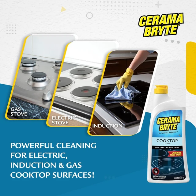 Alt view image 3 of 6 - Cerama Bryte Daily Cooktop Cleaner 16oz & 2 Cleaning Pads Kit