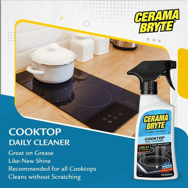 Alt view image 2 of 6 - Cerama Bryte Daily Cooktop Cleaner 16oz & 2 Cleaning Pads Kit