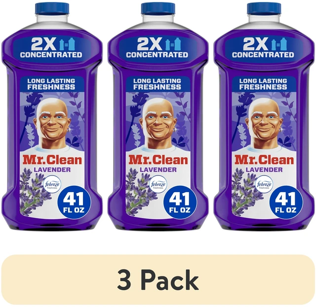 Main image of Mr. Clean 2X Concentrated Floor Cleaner, All Purpose Cleaner, Mop Soap, Lavender, 41Fl Oz, 3-Pack