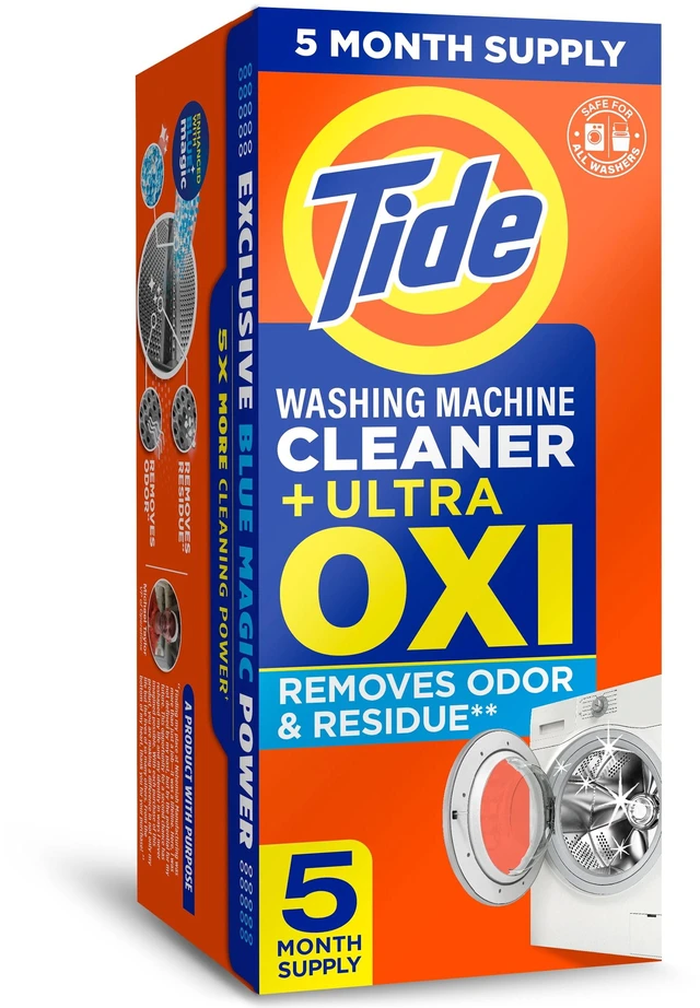 Main image of Tide Washing Machine Cleaner with Oxi Powder, Odor Eliminator and Washer Residue Remover, 5 Count